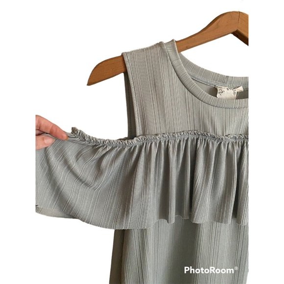 Blu-Pepper Cold Shoulder Green Swing Top Woman’s Size Large - Picture 2 of 5